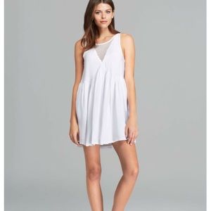 Minkpink white mesh panel mini dress w pockets